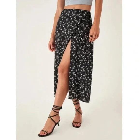Reformation Kara Blue Floral Midi Skirt - S - Jasmine